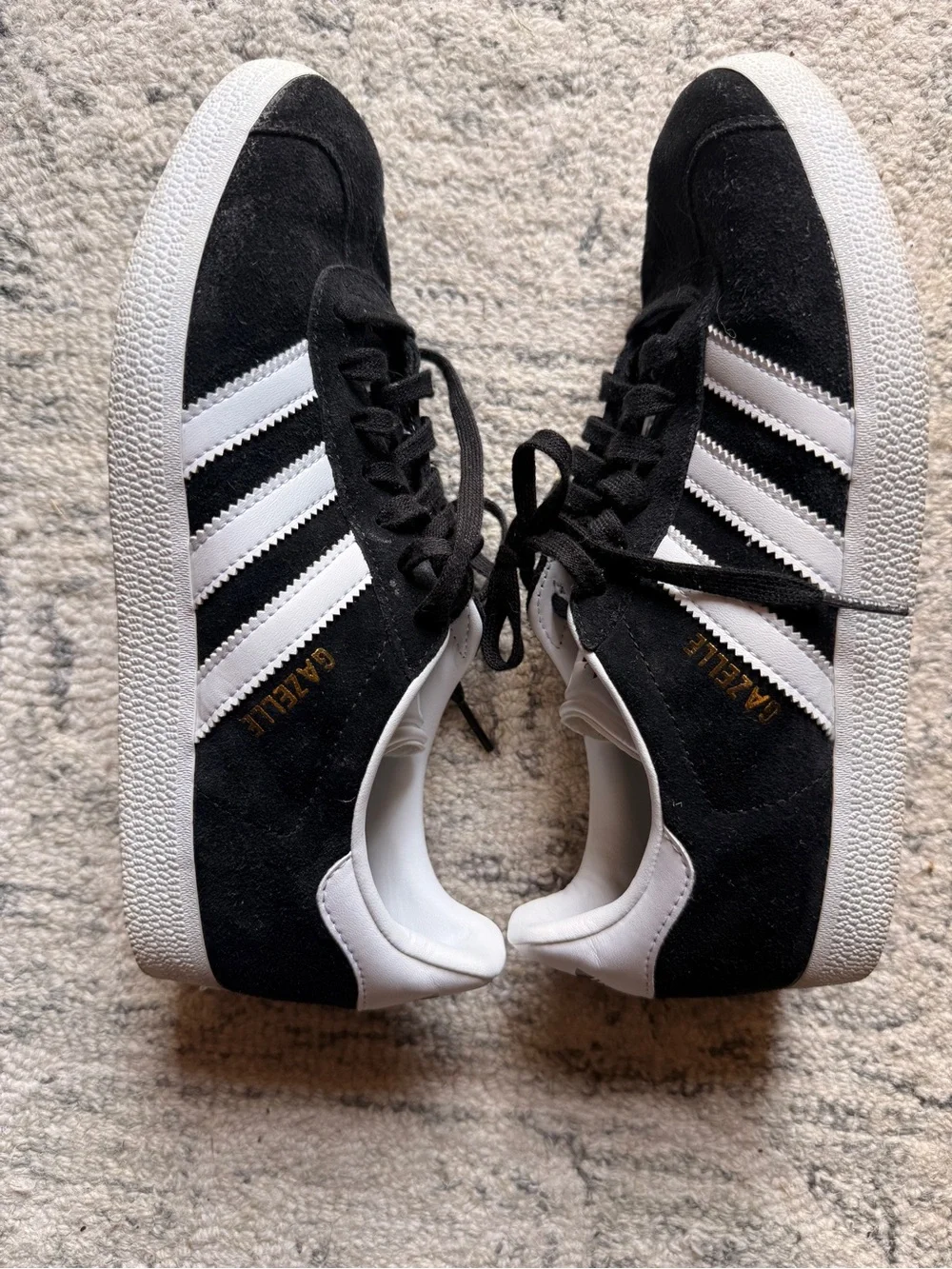 Adidas Black & White Gazelle Suede Sneakers Men's 7.0 = Women's 8.5